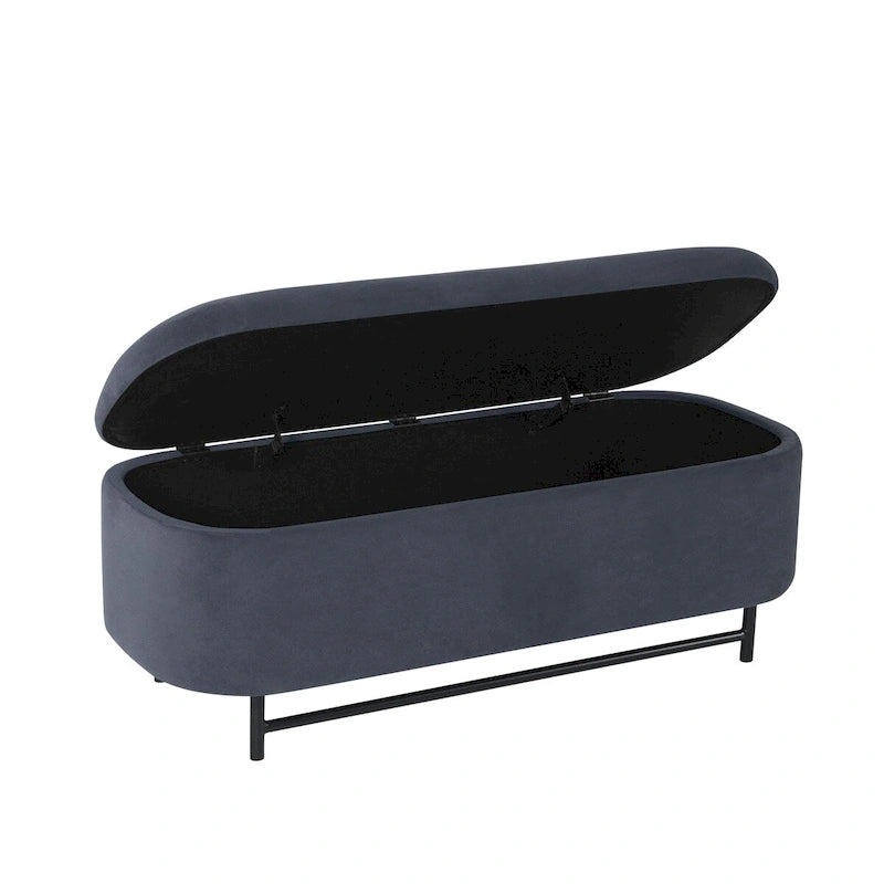 HomePop Ellipse Modern Storage Bench with Metal Legs