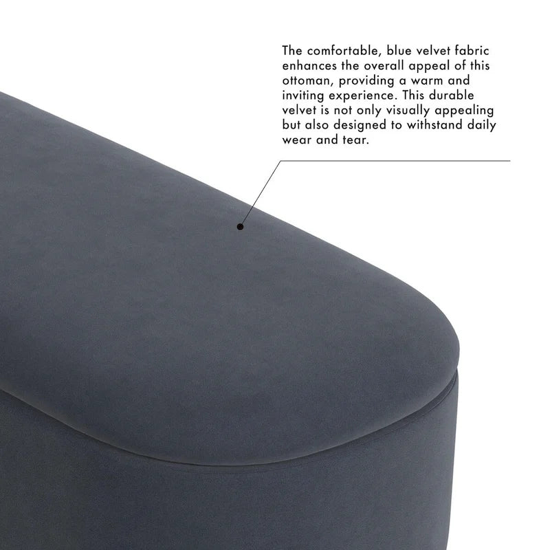 HomePop Ellipse Modern Storage Bench with Metal Legs