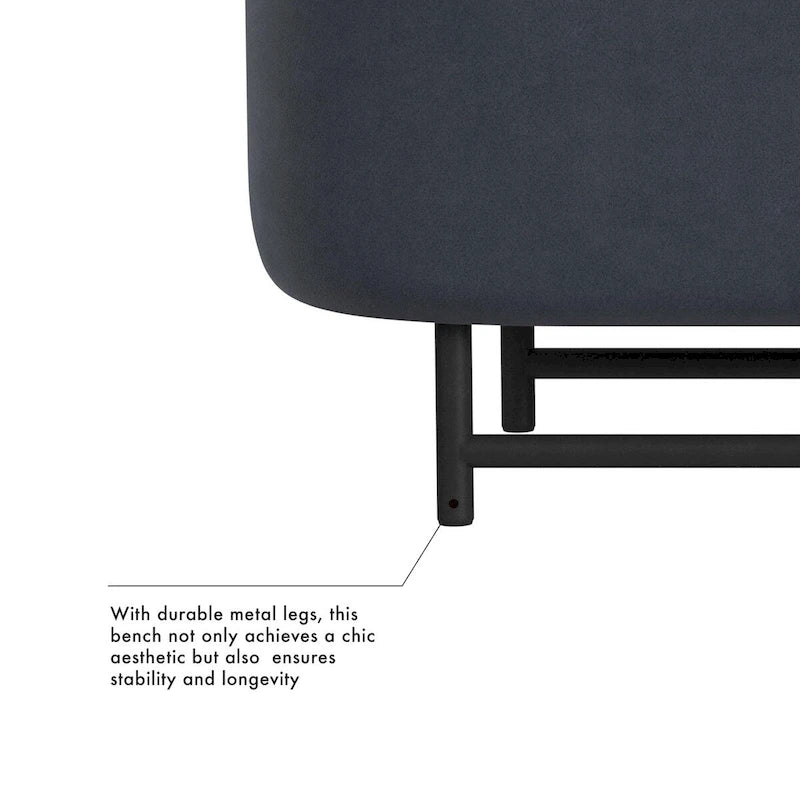 HomePop Ellipse Modern Storage Bench with Metal Legs