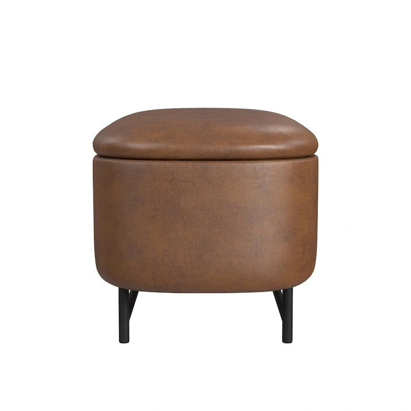HomePop Ellipse Modern Storage Bench with Metal Legs