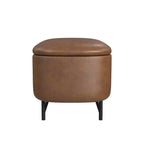 HomePop Ellipse Modern Storage Bench with Metal Legs