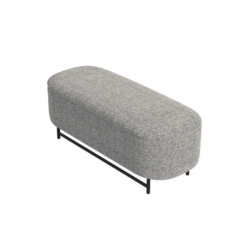 HomePop Ellipse Modern Storage Bench with Metal Legs