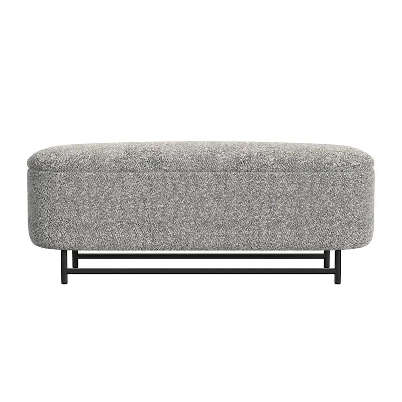 HomePop Ellipse Modern Storage Bench with Metal Legs