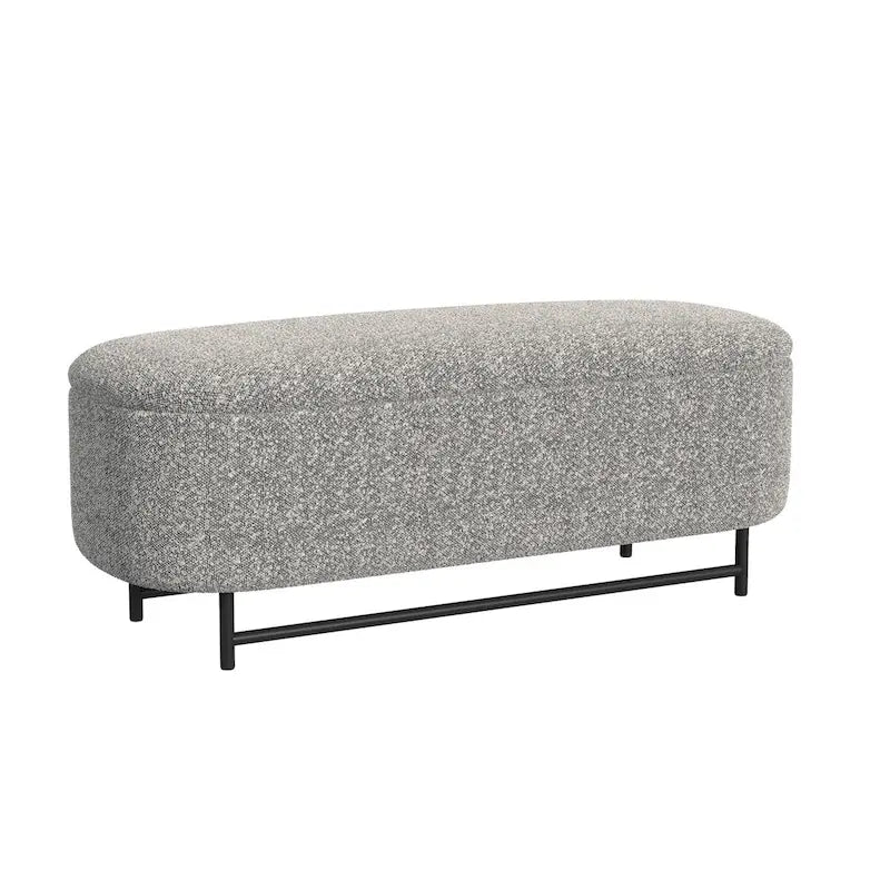HomePop Ellipse Modern Storage Bench with Metal Legs