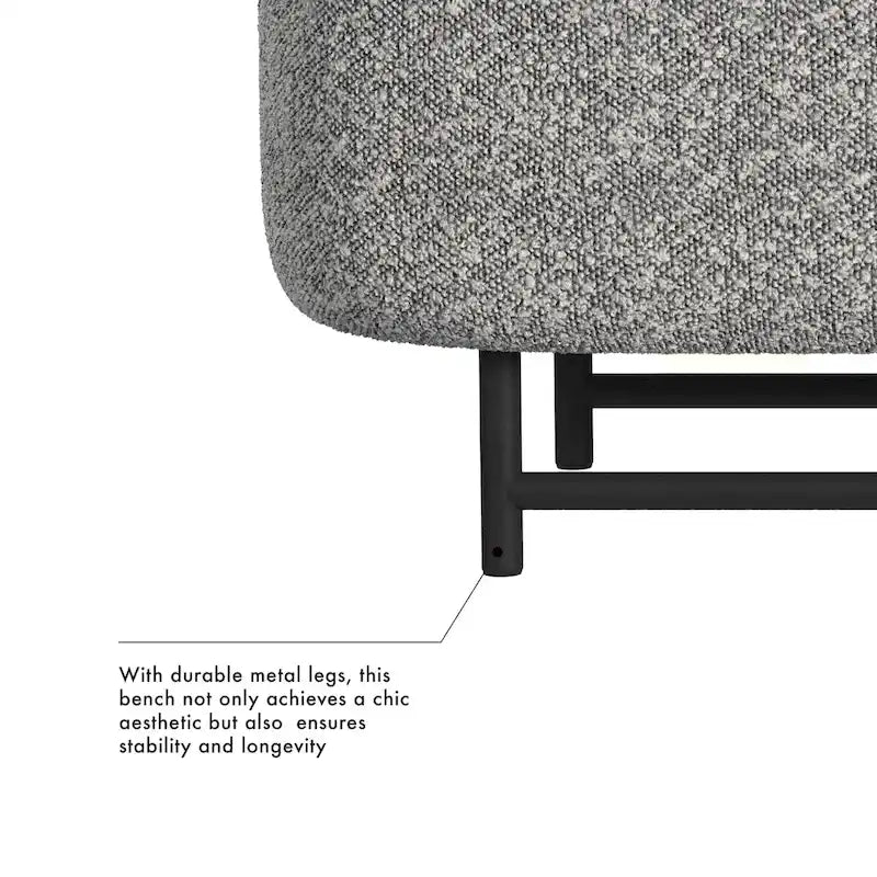 HomePop Ellipse Modern Storage Bench with Metal Legs