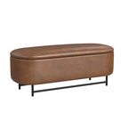 HomePop Ellipse Modern Storage Bench with Metal Legs