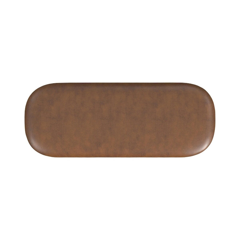HomePop Ellipse Modern Storage Bench with Metal Legs