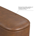 HomePop Ellipse Modern Storage Bench with Metal Legs
