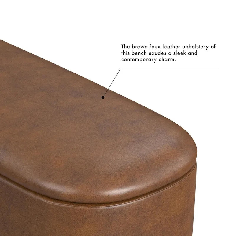 HomePop Ellipse Modern Storage Bench with Metal Legs