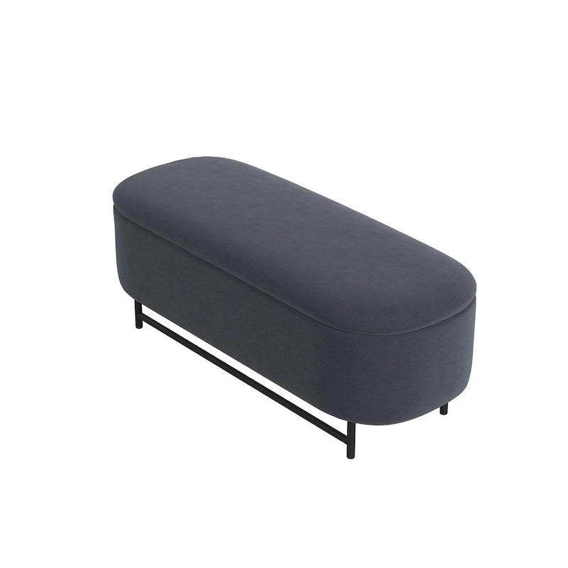 HomePop Ellipse Modern Storage Bench with Metal Legs