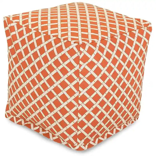 Majestic Home Goods Bamboo Indoor / Outdoor Ottoman Pouf Cube