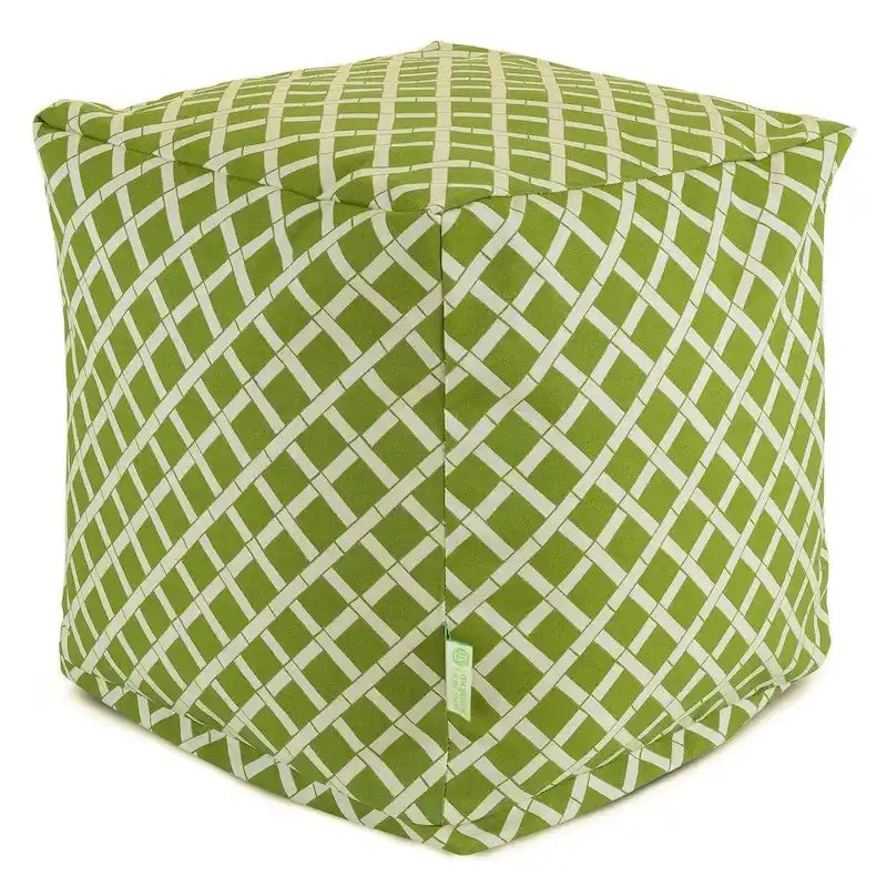 Majestic Home Goods Bamboo Indoor / Outdoor Ottoman Pouf Cube