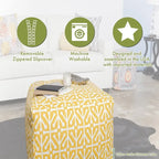 Majestic Home Goods Bamboo Indoor / Outdoor Ottoman Pouf Cube