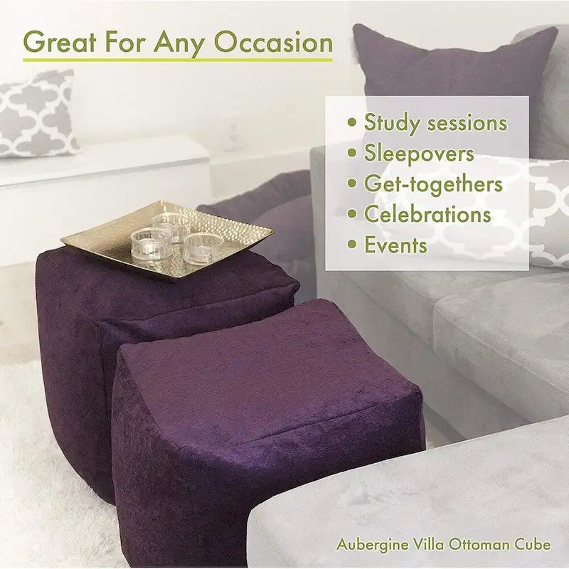 Majestic Home Goods Bamboo Indoor / Outdoor Ottoman Pouf Cube