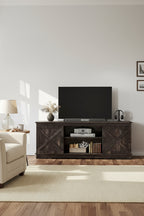 Moasis Farmhouse TV Stand with Barn Door Media Console Entertainment Center with Storage Cabinets