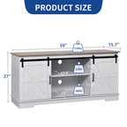 Farmhouse TV Stand with Sliding Barn Door, Media Console with Storage Cabinets, Fits TVs up to 65in