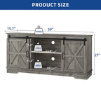 Farmhouse TV Stand with Sliding Barn Door, Media Console with Storage Cabinets, Fits TVs up to 65in