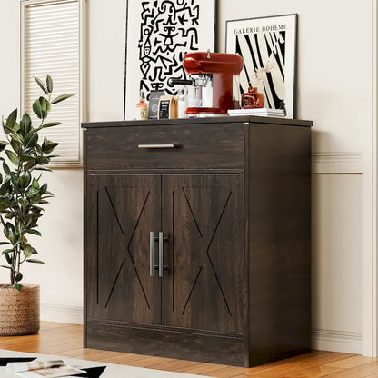 Sideboard Buffet Cabinet with Drawers and Doors, MDF, Multiple Sizes, Kitchen or Dining Room