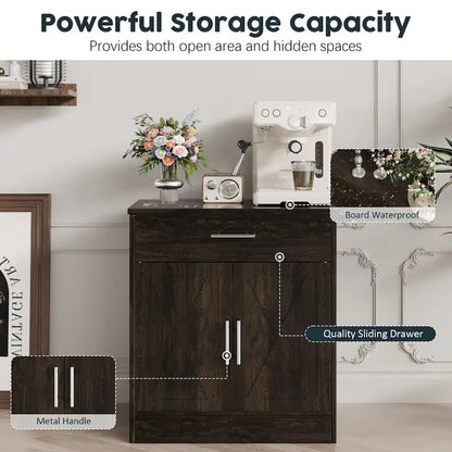 Sideboard Buffet Cabinet with Drawers and Doors, MDF, Multiple Sizes, Kitchen or Dining Room