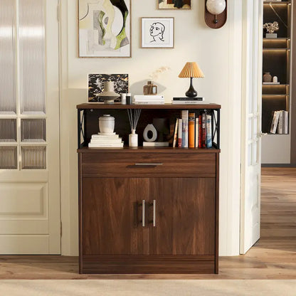 Sideboard Buffet Cabinet with Drawers and Doors, MDF, Multiple Sizes, Kitchen or Dining Room