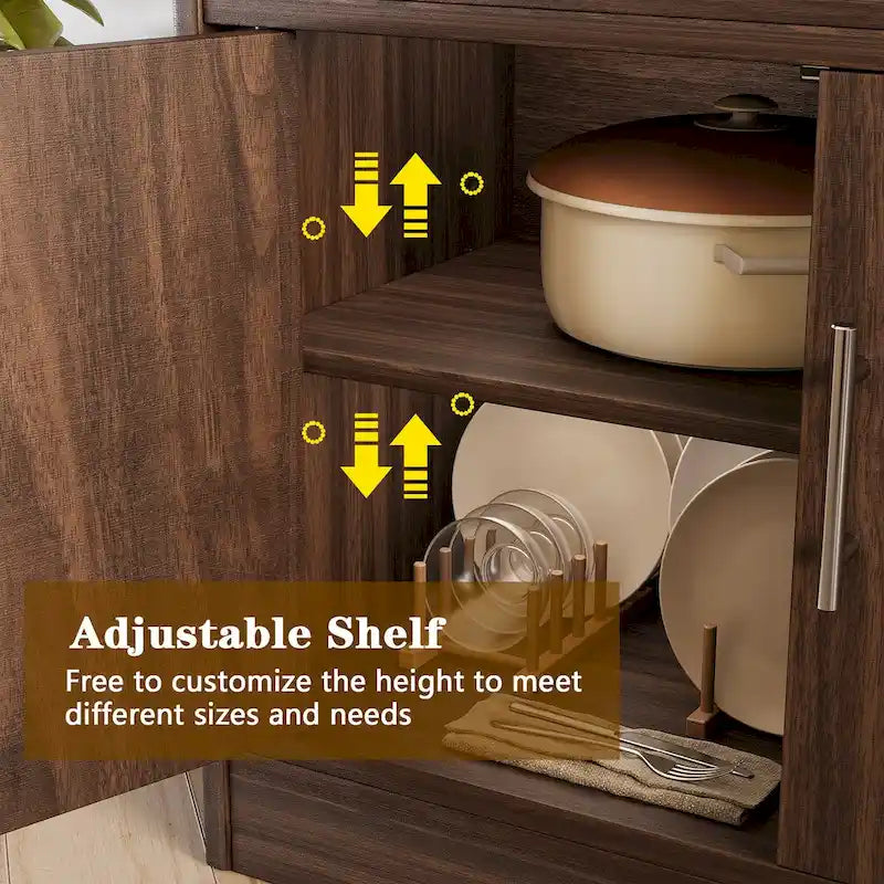 Sideboard Buffet Cabinet with Drawers and Doors, MDF, Multiple Sizes, Kitchen or Dining Room
