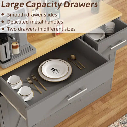 Sideboard Buffet Cabinet with Drawers and Doors, MDF, Multiple Sizes, Kitchen or Dining Room