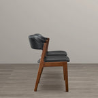 Duluth Contemporary Dining Chairs in Black Vegan Leather ( Set of 2)