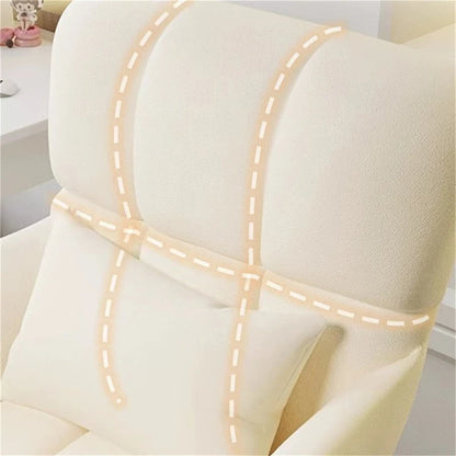 Upholstered Home Office Task Chair with Lumbar Pillow, 360-Degree Swivel, Adjustable Height, Desk Chair