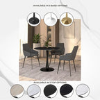 Bristol 35 Round Dining Table for 4 with Sintered Stone Tabletop in Black Base for Kitchen & Dining Room