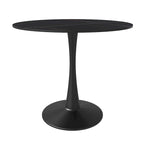 Bristol 35 Round Dining Table for 4 with Sintered Stone Tabletop in Black Base for Kitchen & Dining Room