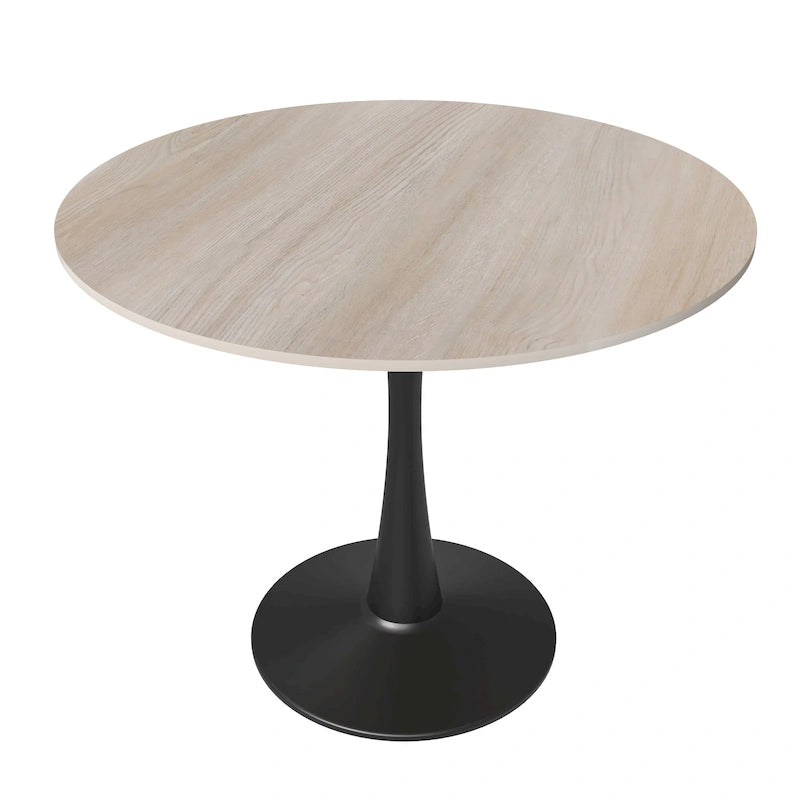 Bristol 35 Round Dining Table for 4 with Sintered Stone Tabletop in Black Base for Kitchen & Dining Room