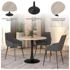 Bristol 35 Round Dining Table for 4 with Sintered Stone Tabletop in Black Base for Kitchen & Dining Room
