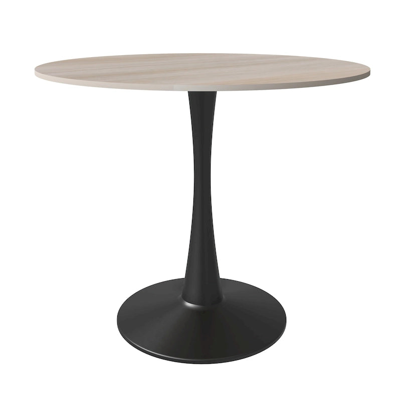 Bristol 35 Round Dining Table for 4 with Sintered Stone Tabletop in Black Base for Kitchen & Dining Room