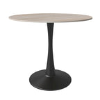 Bristol 35 Round Dining Table for 4 with Sintered Stone Tabletop in Black Base for Kitchen & Dining Room