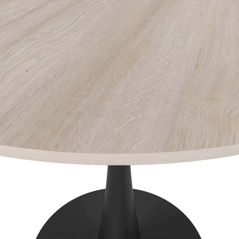 Bristol 35 Round Dining Table for 4 with Sintered Stone Tabletop in Black Base for Kitchen & Dining Room