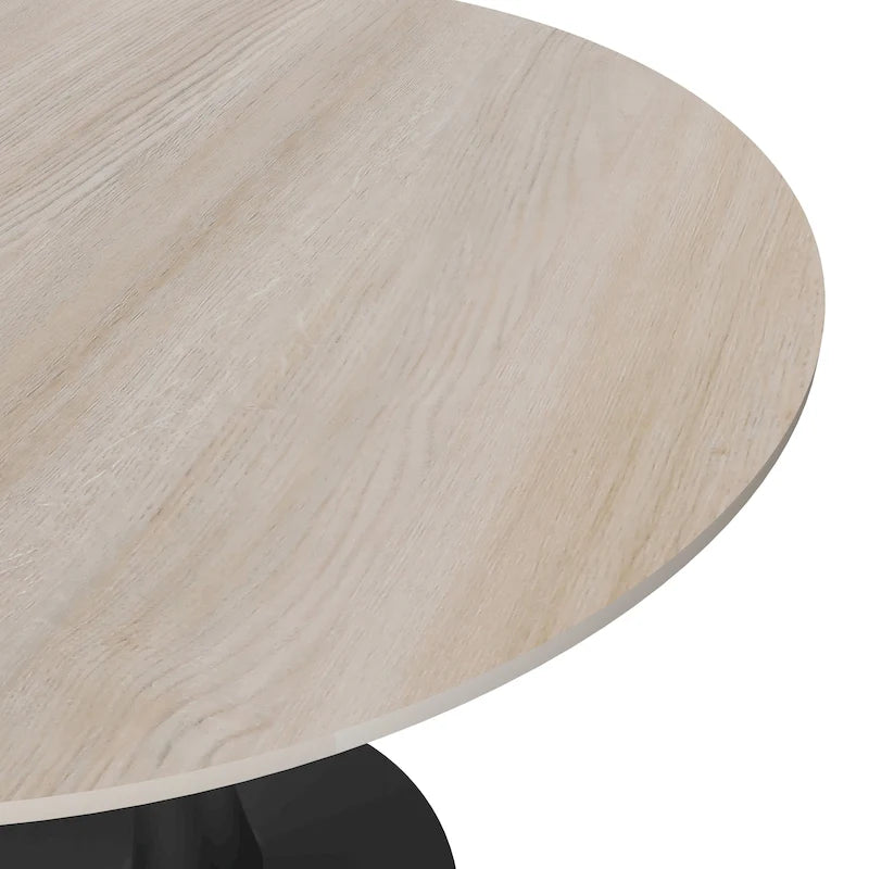 Bristol 35 Round Dining Table for 4 with Sintered Stone Tabletop in Black Base for Kitchen & Dining Room