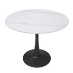 Bristol 35 Round Dining Table for 4 with Sintered Stone Tabletop in Black Base for Kitchen & Dining Room