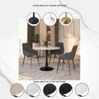 Bristol 35 Round Dining Table for 4 with Sintered Stone Tabletop in Black Base for Kitchen & Dining Room