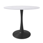 Bristol 35 Round Dining Table for 4 with Sintered Stone Tabletop in Black Base for Kitchen & Dining Room