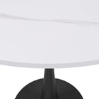 Bristol 35 Round Dining Table for 4 with Sintered Stone Tabletop in Black Base for Kitchen & Dining Room