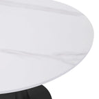 Bristol 35 Round Dining Table for 4 with Sintered Stone Tabletop in Black Base for Kitchen & Dining Room