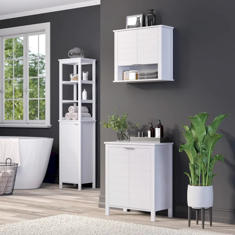 Two-Door Bathroom & Laundry Storage Cabinet with Adjustable Shelf