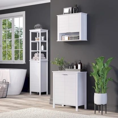 Two-Door Bathroom & Laundry Storage Cabinet with Adjustable Shelf