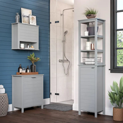 Two-Door Bathroom & Laundry Storage Cabinet with Adjustable Shelf