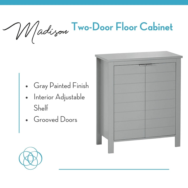 Two-Door Bathroom & Laundry Storage Cabinet with Adjustable Shelf
