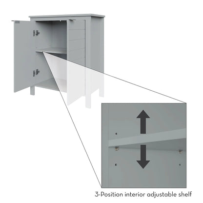 Two-Door Bathroom & Laundry Storage Cabinet with Adjustable Shelf