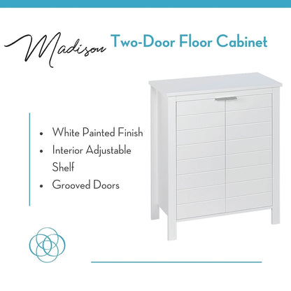 Two-Door Bathroom & Laundry Storage Cabinet with Adjustable Shelf