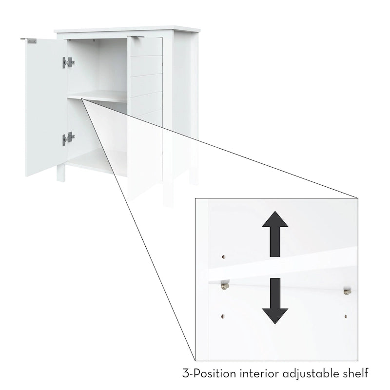 Two-Door Bathroom & Laundry Storage Cabinet with Adjustable Shelf