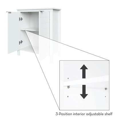Two-Door Bathroom & Laundry Storage Cabinet with Adjustable Shelf