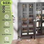 67 Tall Glass Curio Display Cabinet with Glass Doors and 4 Adjustable Shelves